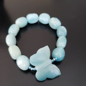 💕Seafoam Jade Butterfly Bracelet